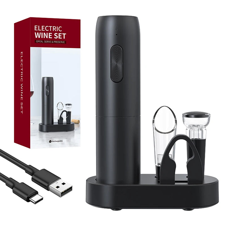 Electric Wine Opener 5-in-1 – Open, Serve & Preserve Your Wine Effortlessly
